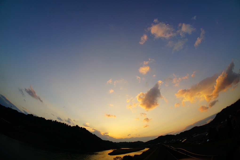 大淀川の夕暮れ (2015/12/4夕方)