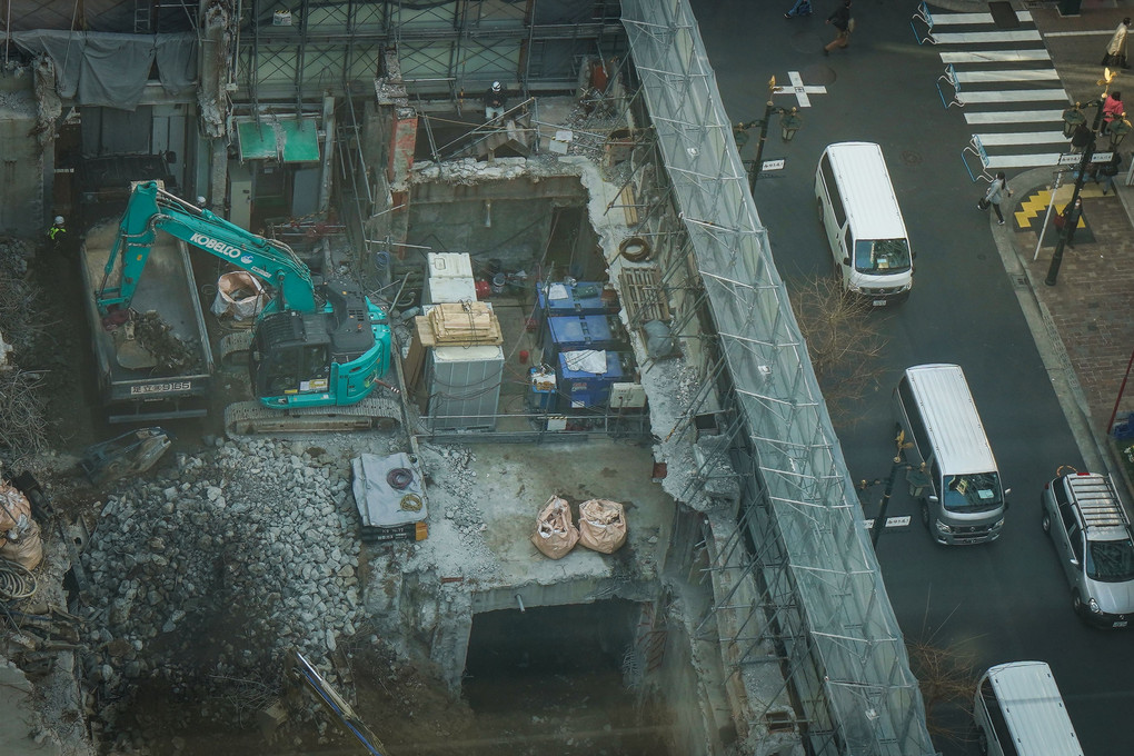 街歩き　銀座　屋上から