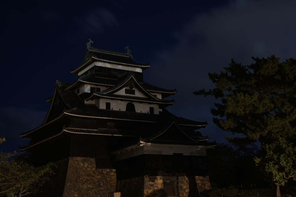 松江城と中秋の名月