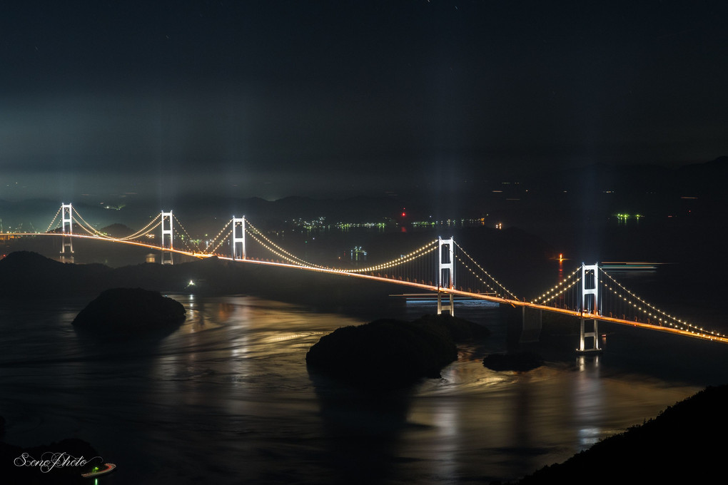 来島海峡大橋ライトアップ