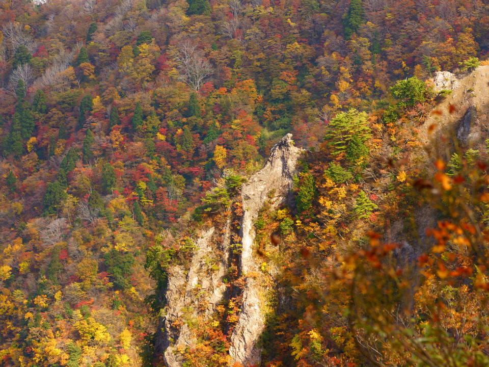 鳶岩と紅葉 ～医王山～