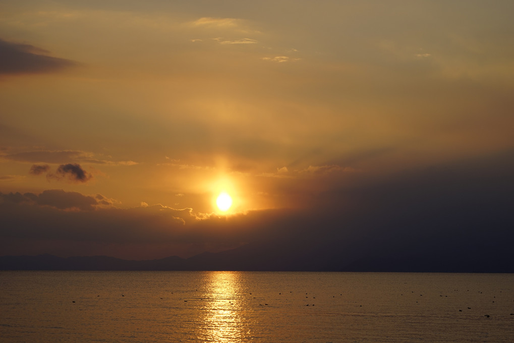 2015年　最後の琵琶湖の夕陽