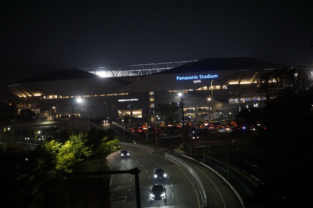 サッカースタジアムの夜景