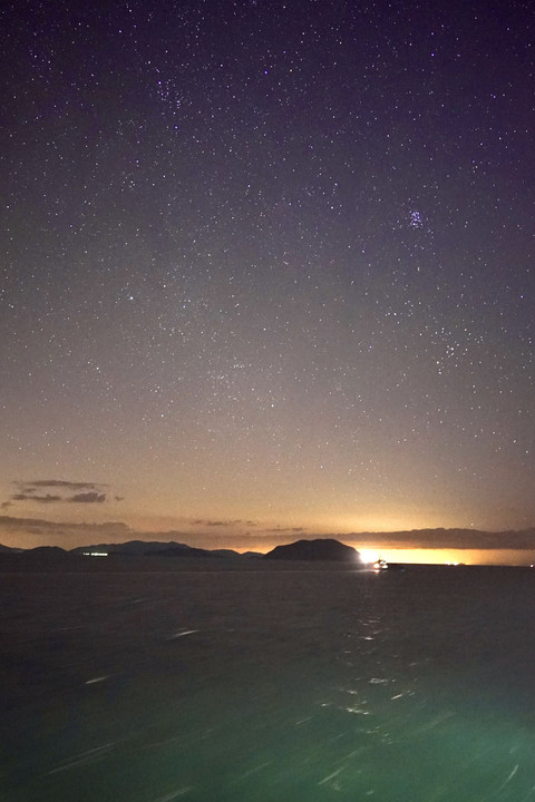 フェリーの上から星景写真