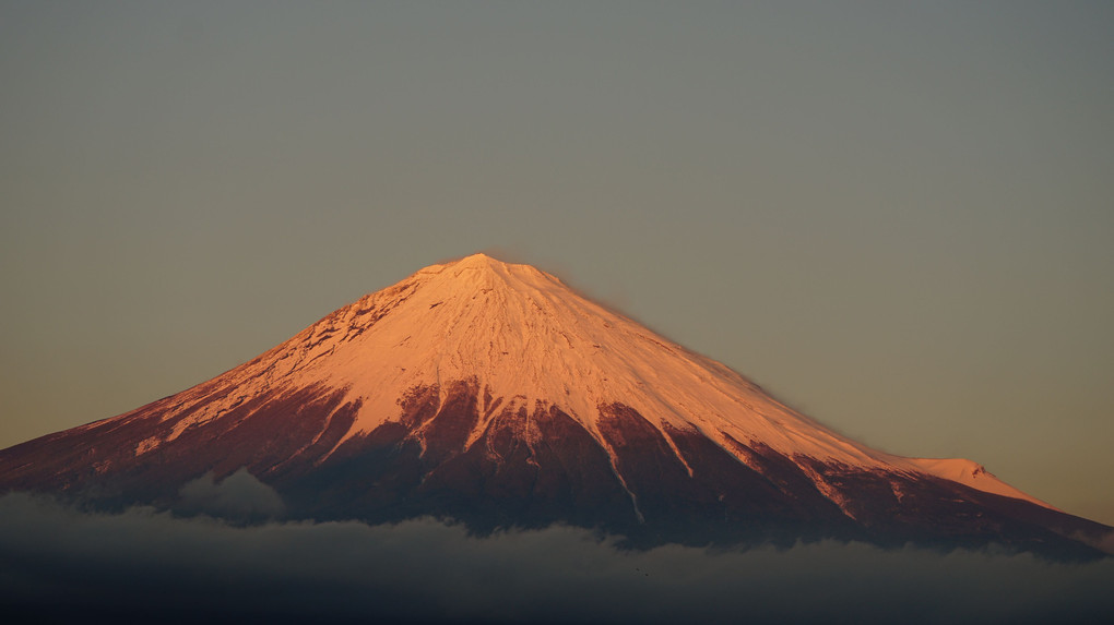 雪増量～夕焼け富士山時系列