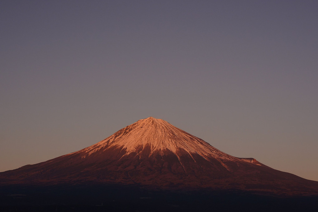 元旦　夕焼け富士山
