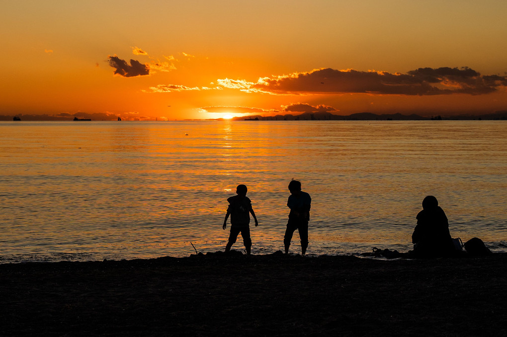 稲毛海岸夕景