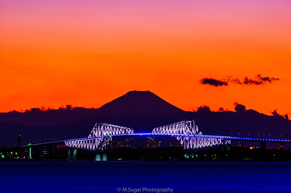 東京ゲートブリッジと富士山
