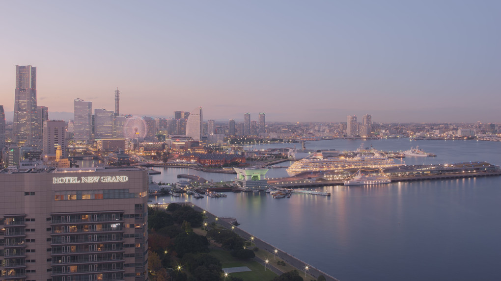 横浜の冬空夕景