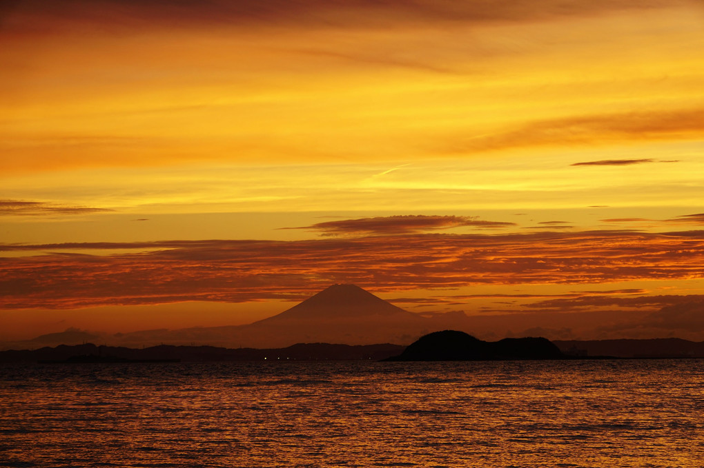 富津岬の夕暮れ