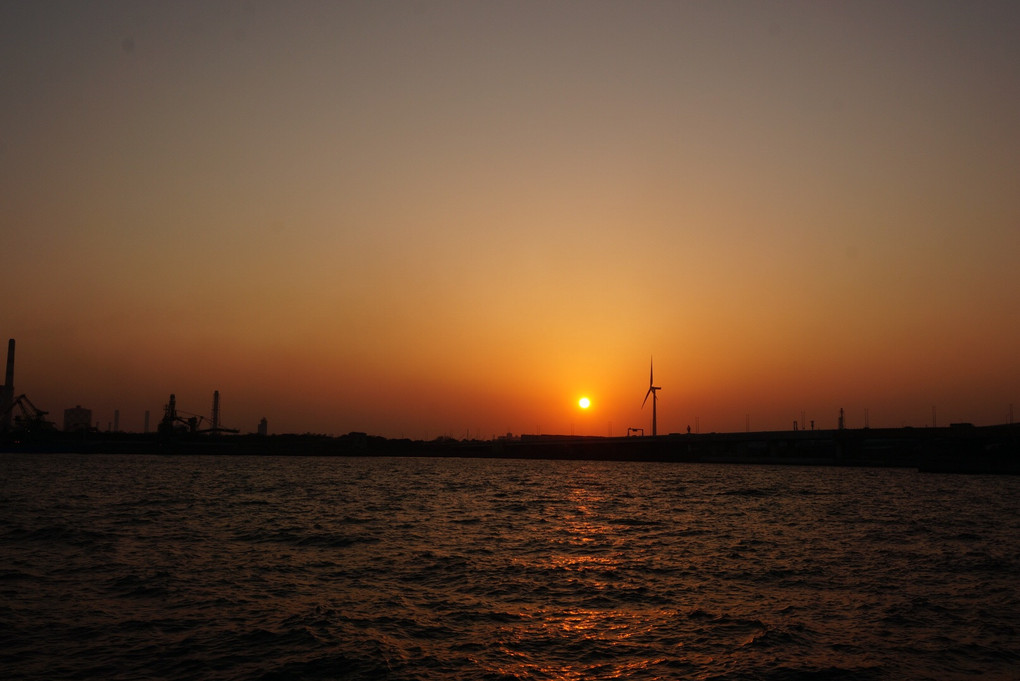 川崎扇島北公園の夕陽