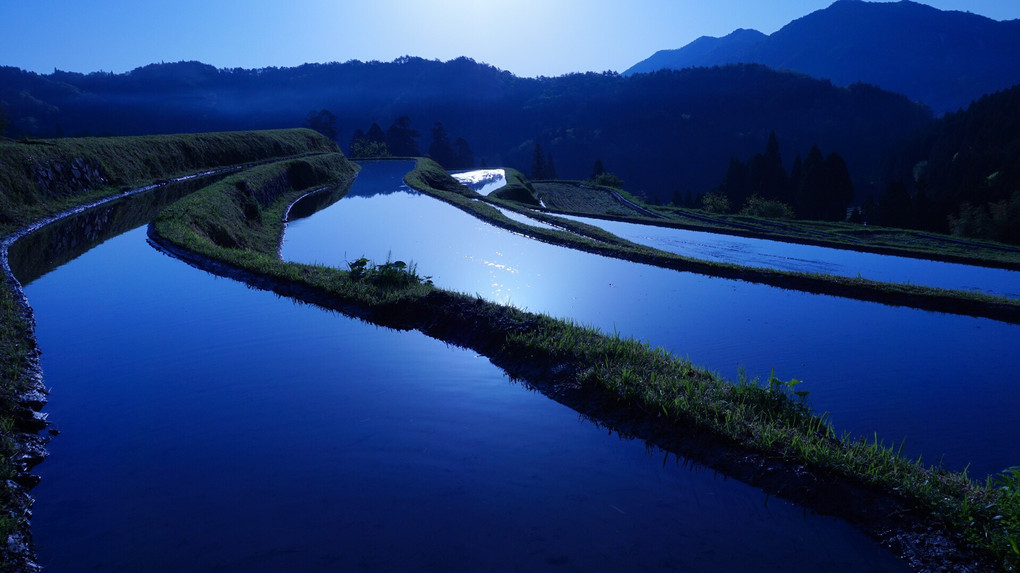 近江高島の蒼き里山 棚田の風景