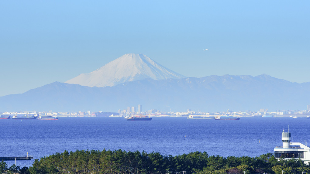 東京湾から見る富士山