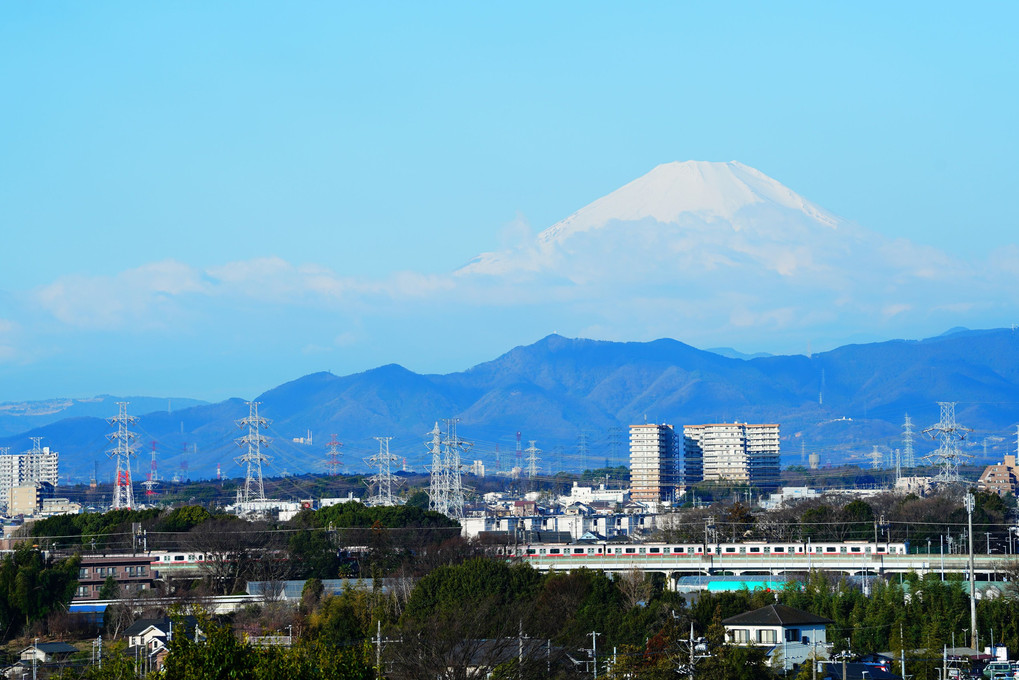 今朝の富士山　相鉄・いずみ野線　東横直通の東急車両と共に！
