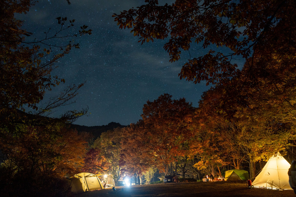 広島　聖湖キャンプ場の夜