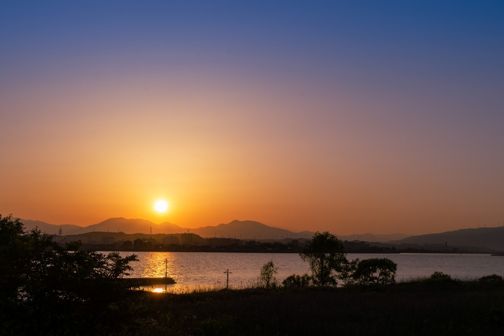 揖斐長良川の夕景