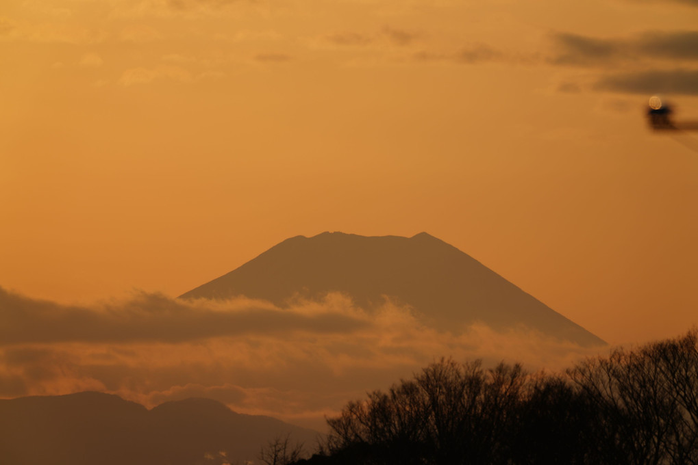 夕焼けの富士