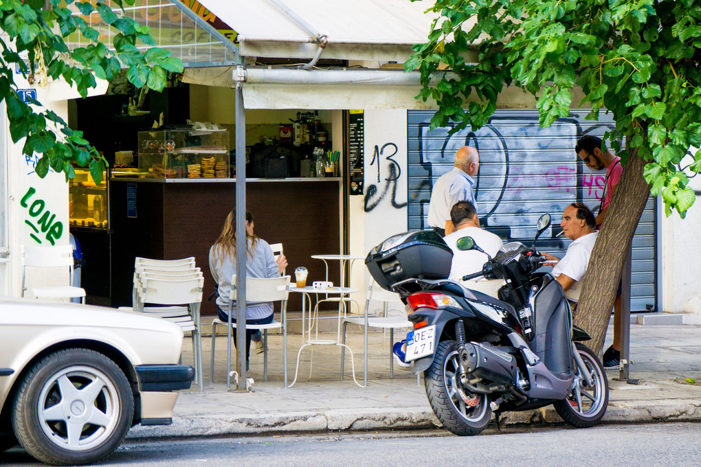 On the street corner of Athens