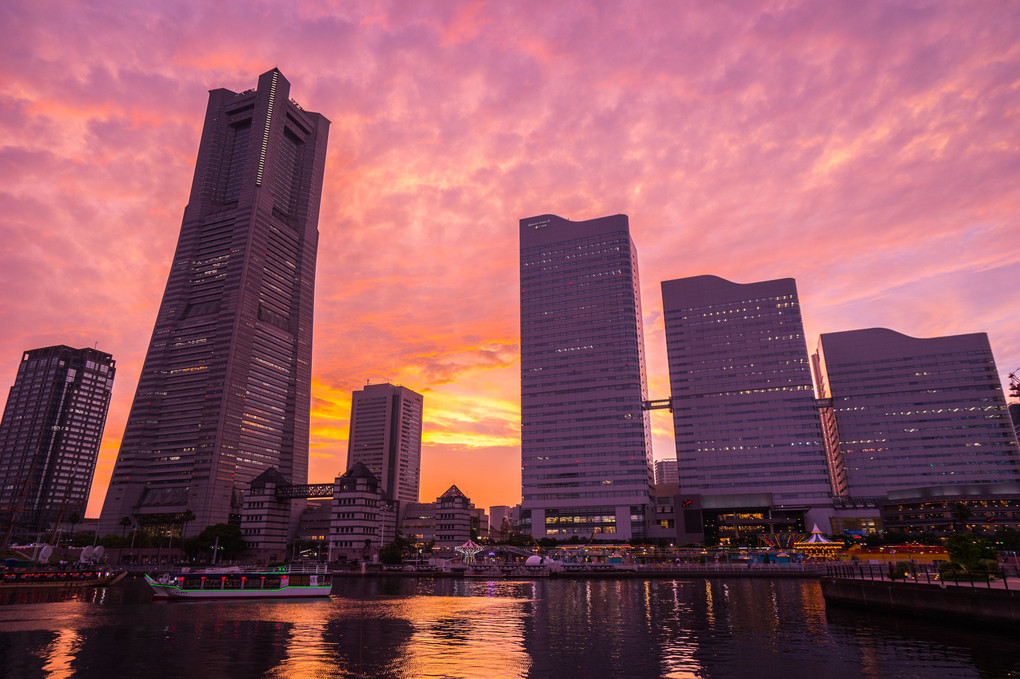 Dramatic Sunset Scene in Yokohama