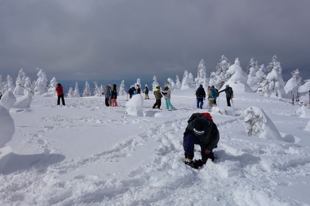 樹氷をスノーシューで登山②/3