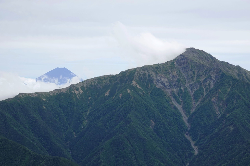 日本のツートップ　北岳と富士