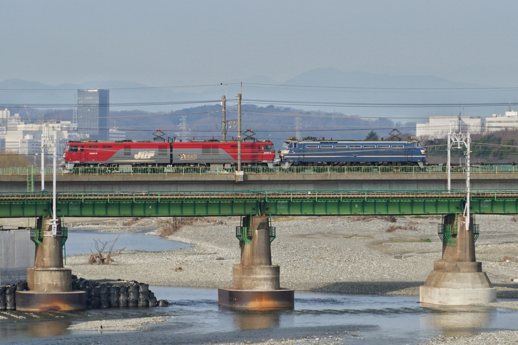 多摩川を渡る5097列車