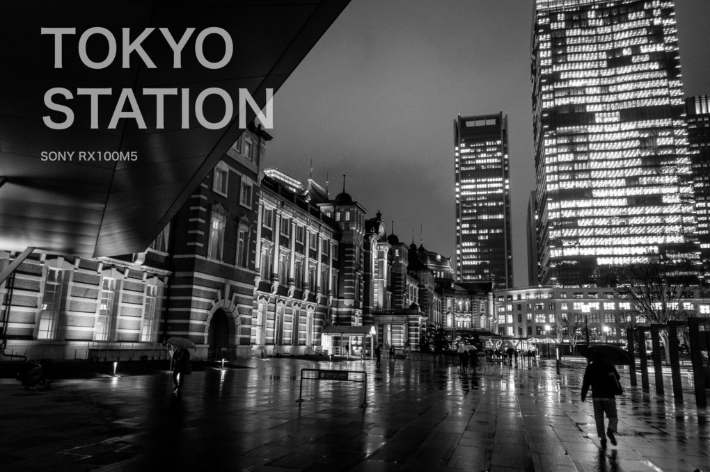 東京駅の雨