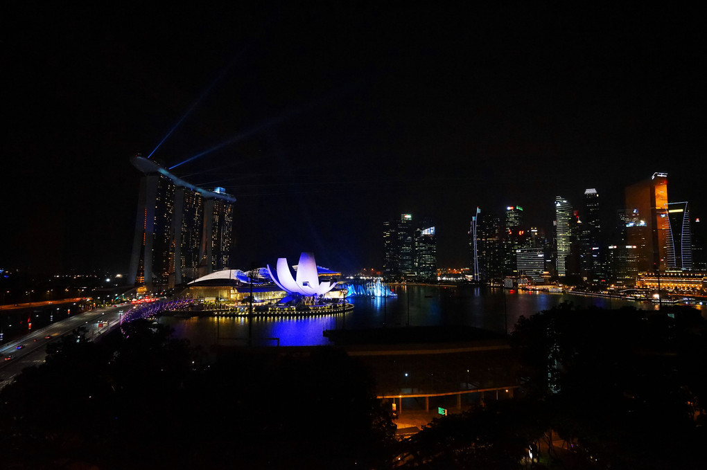 シンガポール　マリーナ地区夜景