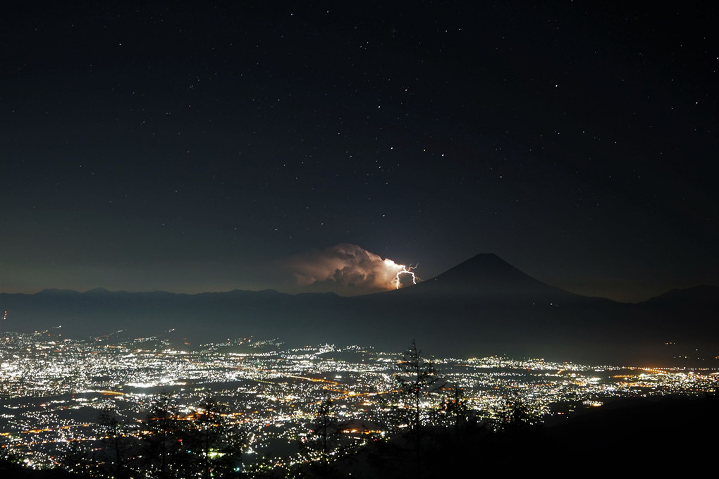 富士山にエネルギー放出