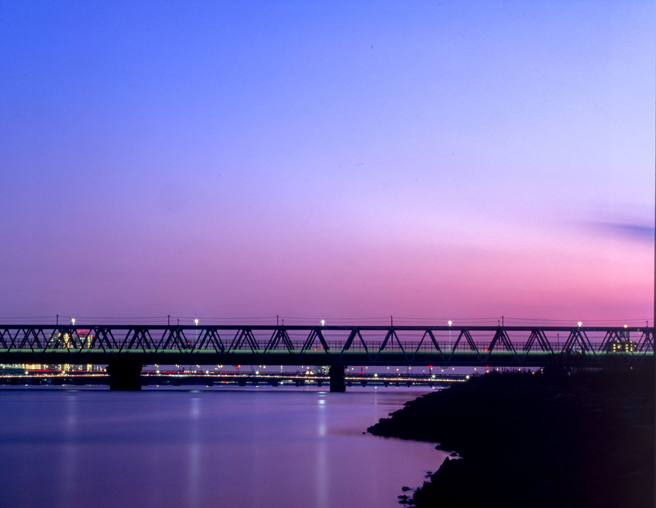 淀川河川敷の夕日