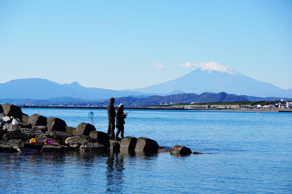 海岸の富士山