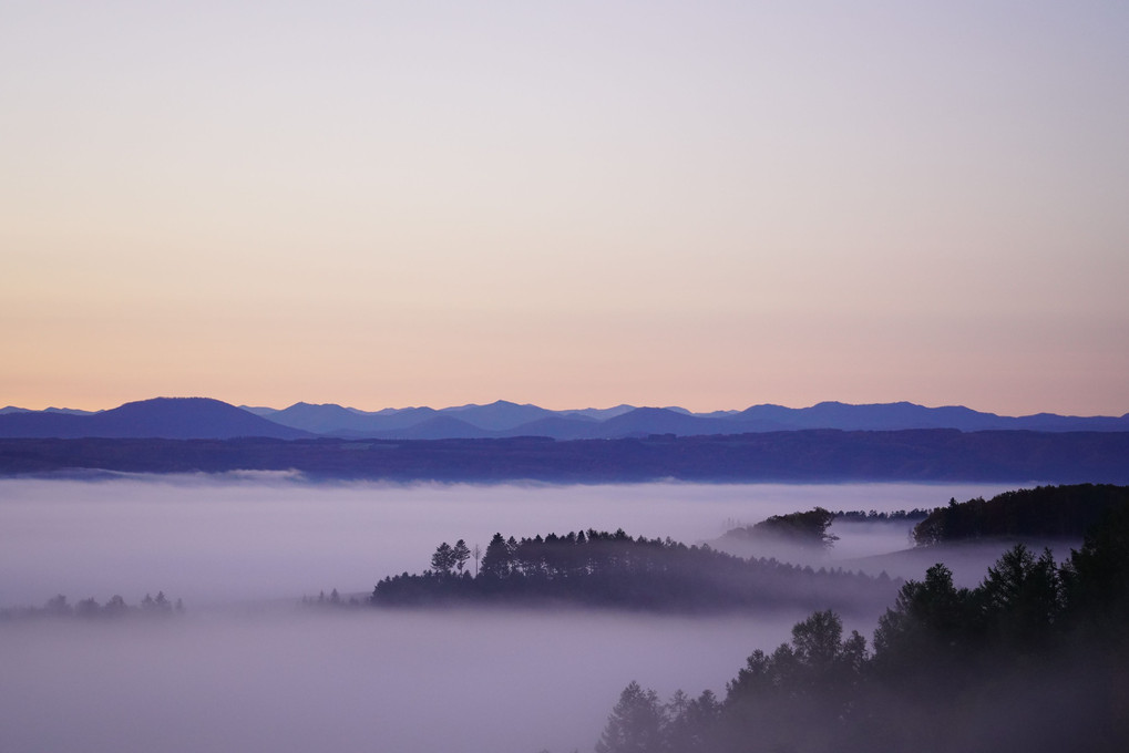富良野の朝景と雲海