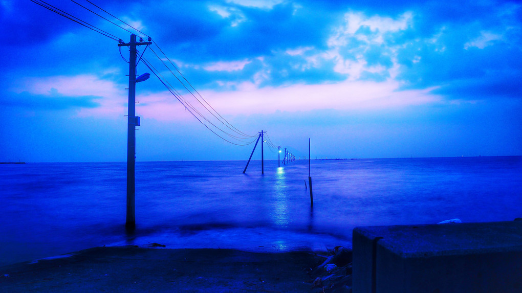  Ariake Sea twilight　長部田海床路