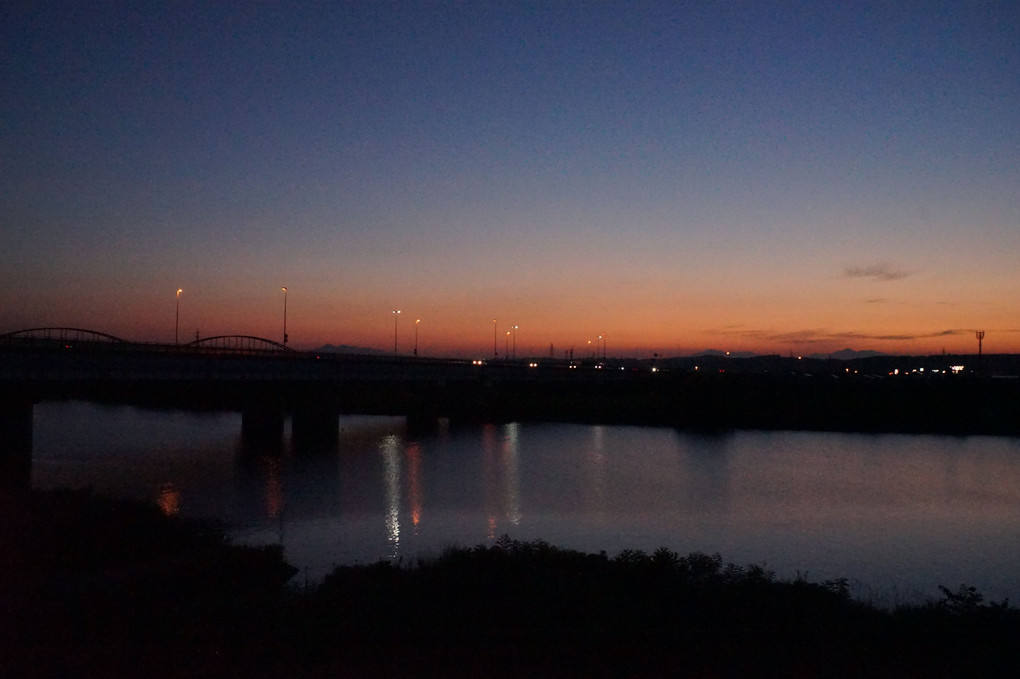 馬淵川と夕焼け