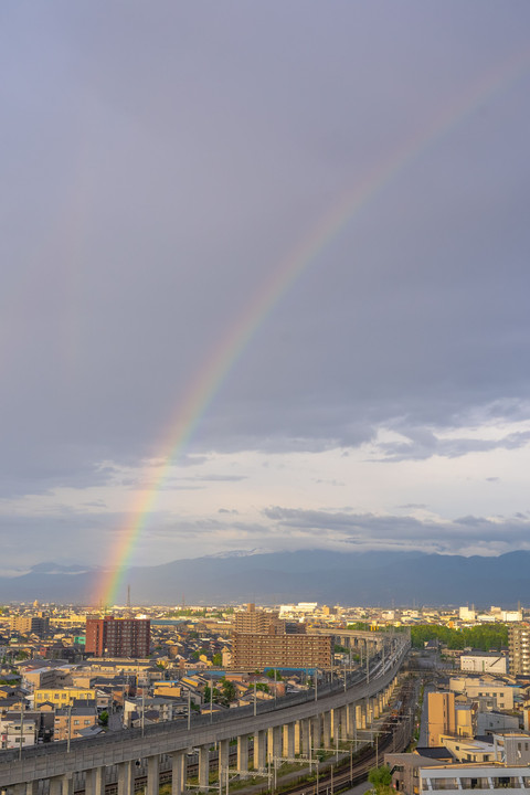Rainbow over Toyama City