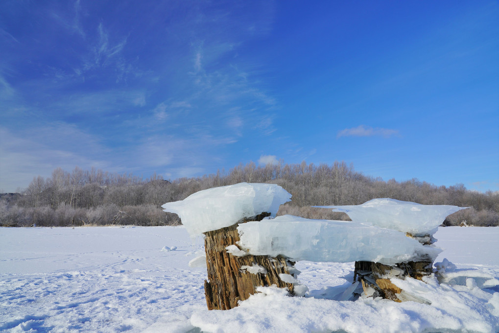 糠平湖の冬の風物詩