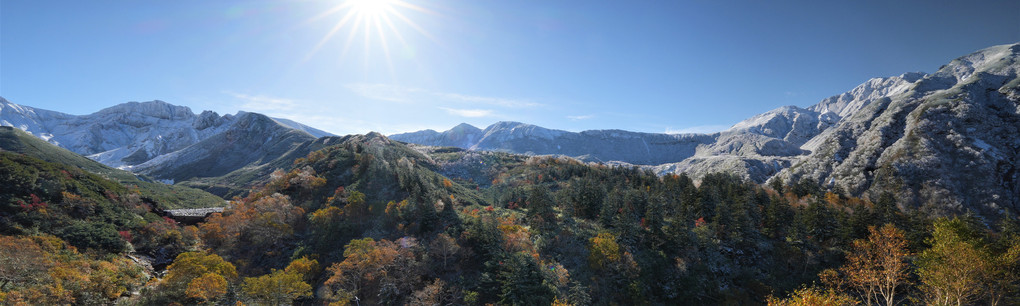 十勝連峰初冠雪パノラマ