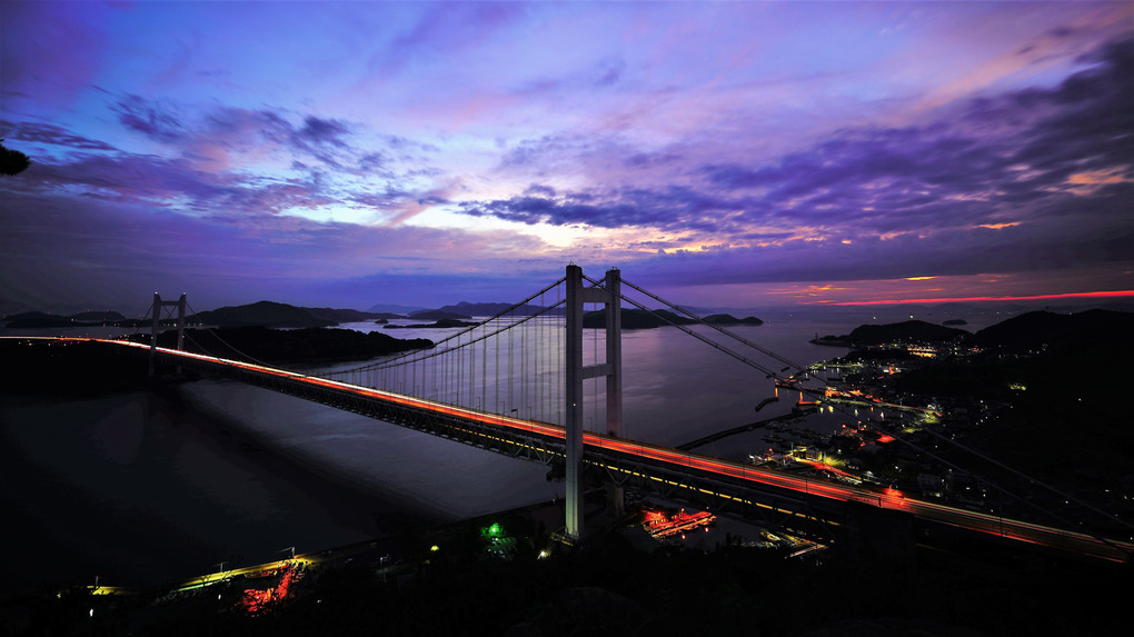 瀬戸大橋の夜景