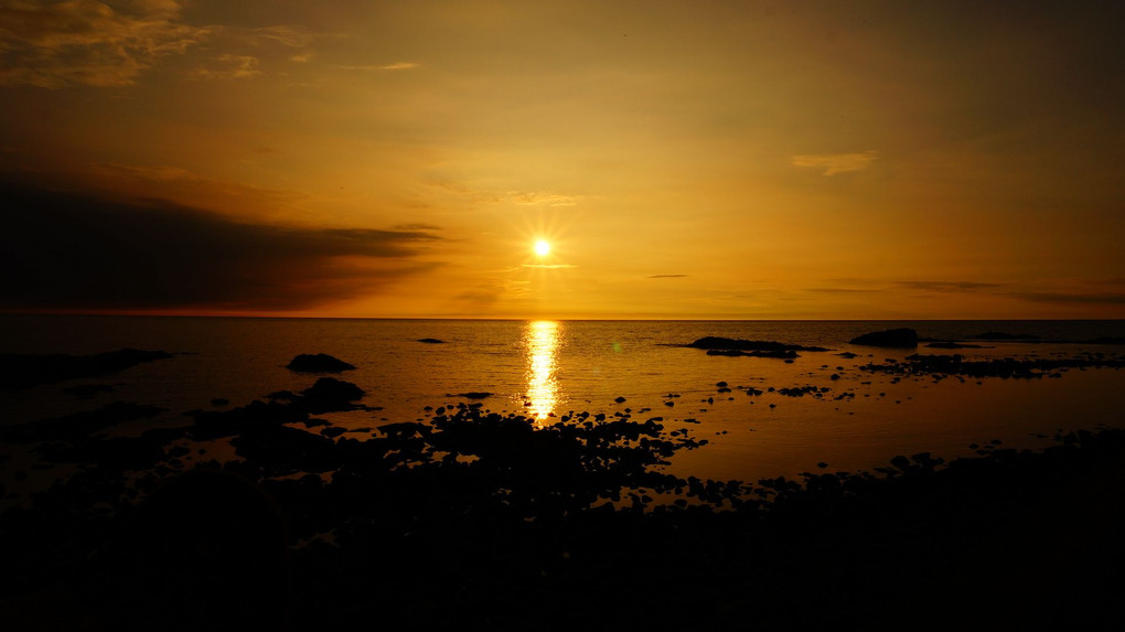 黄金岬の夕景