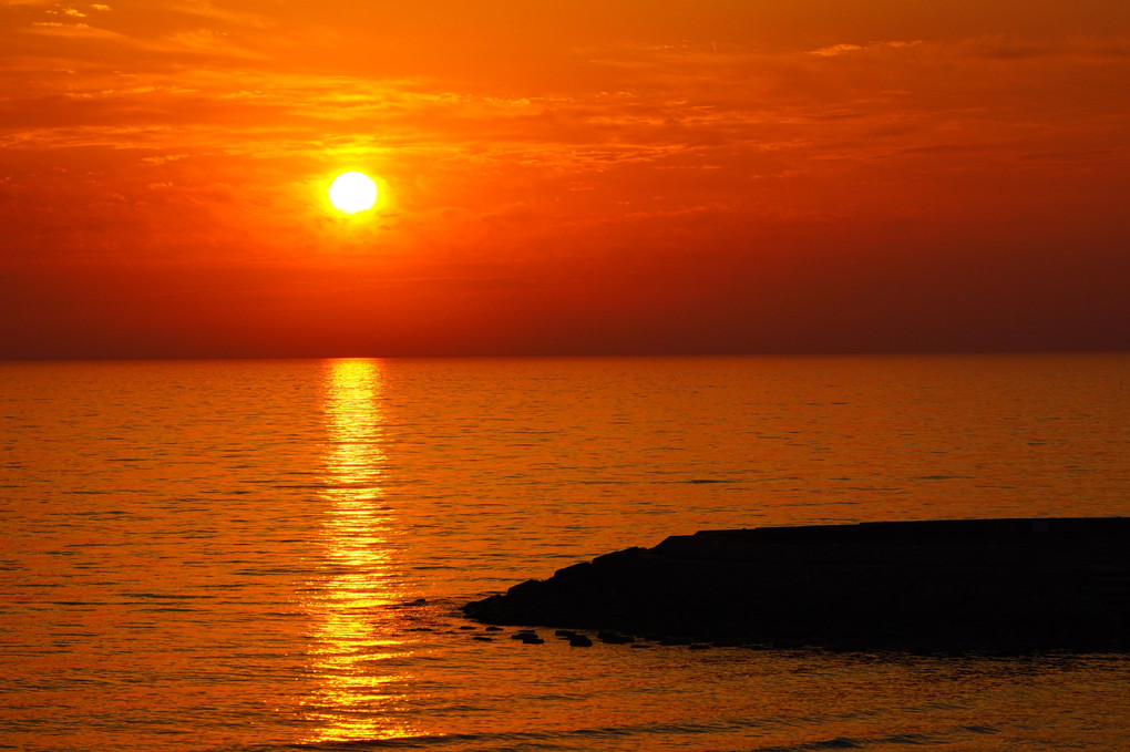 日本海の夕日