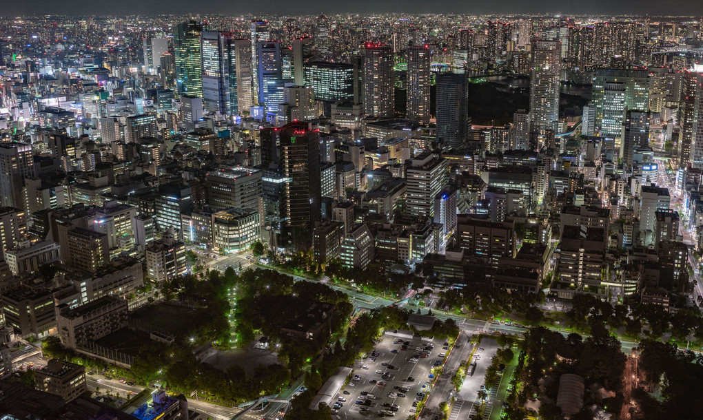 新橋方面を望む夜景（東京タワー）