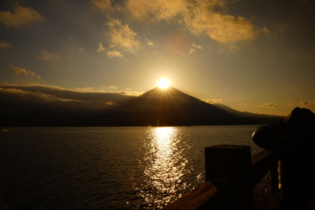 山中湖のダイアモンド富士