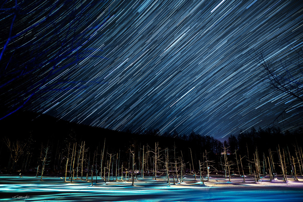 青い池の夜。～Voice from the stars～