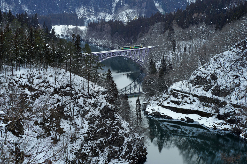 冬の第一只見川橋梁
