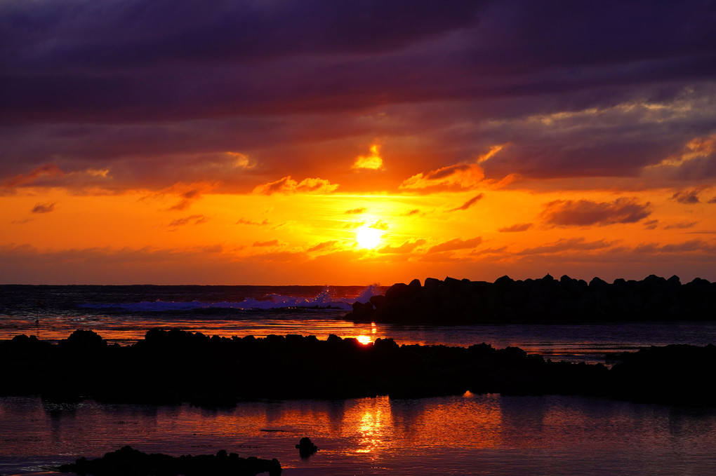 赤住海岸の夕陽