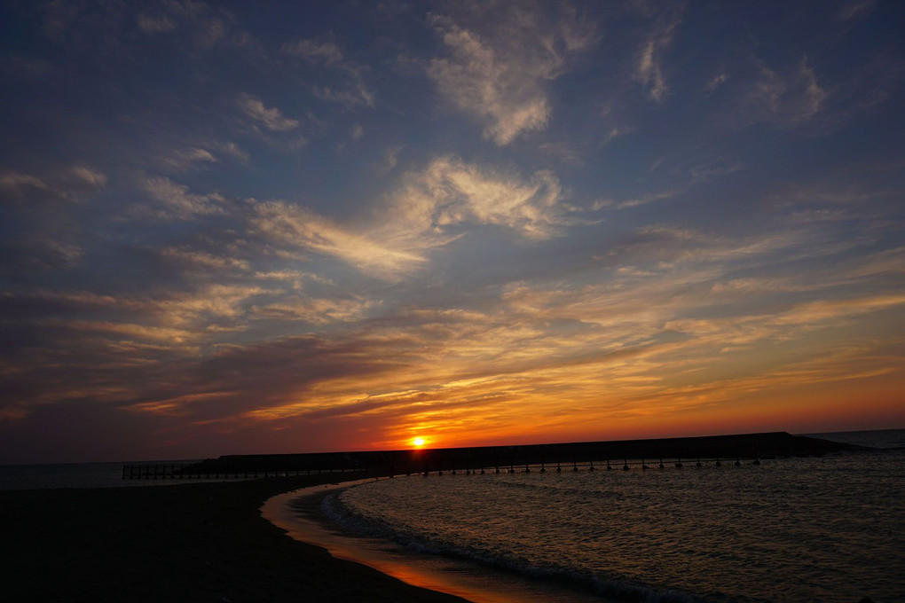 日本海の夕日