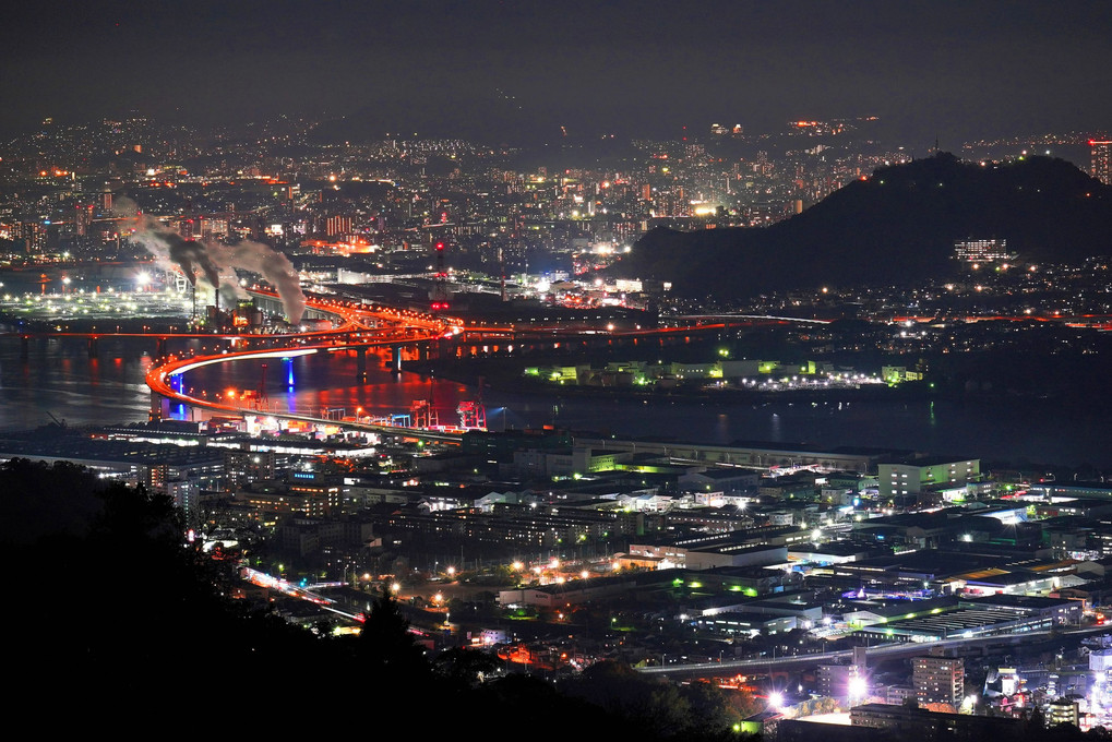 串掛林道からの夜景