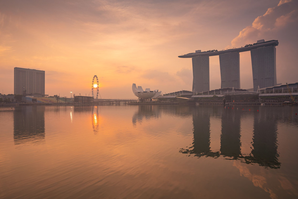 シンガポール、マリーナベイの朝