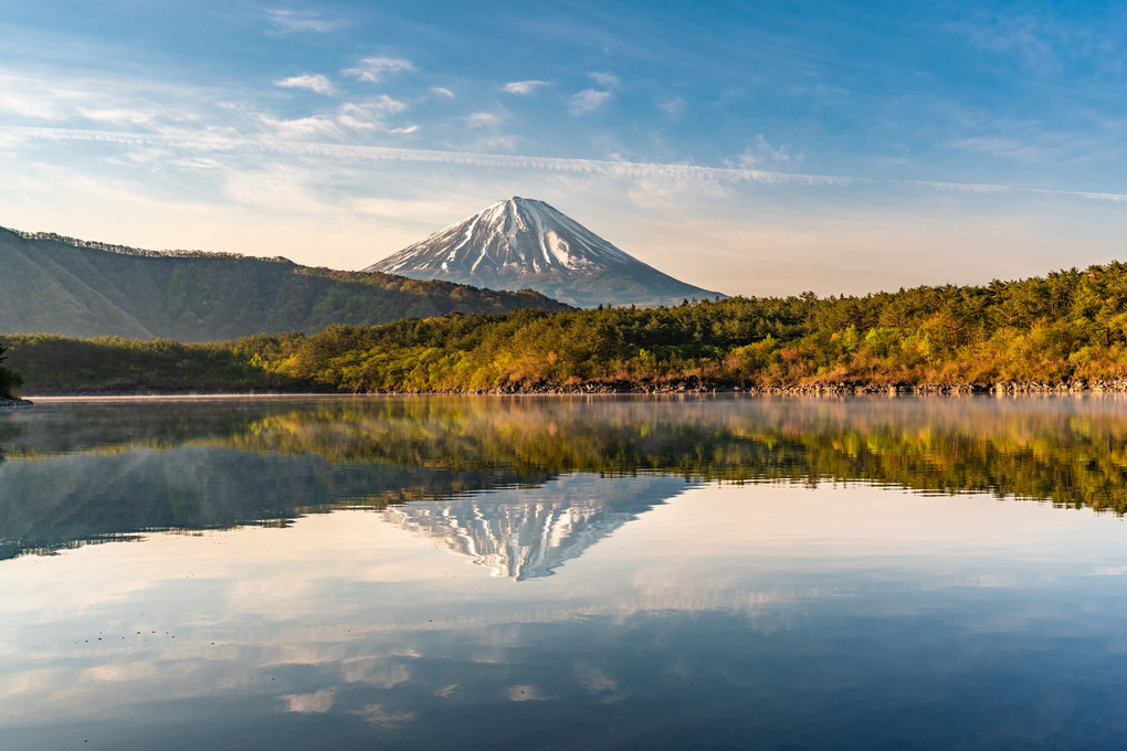 逆さ富士　３湖（精進湖、西湖、河口湖）