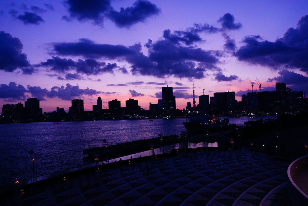 晴海埠頭からの夕焼け